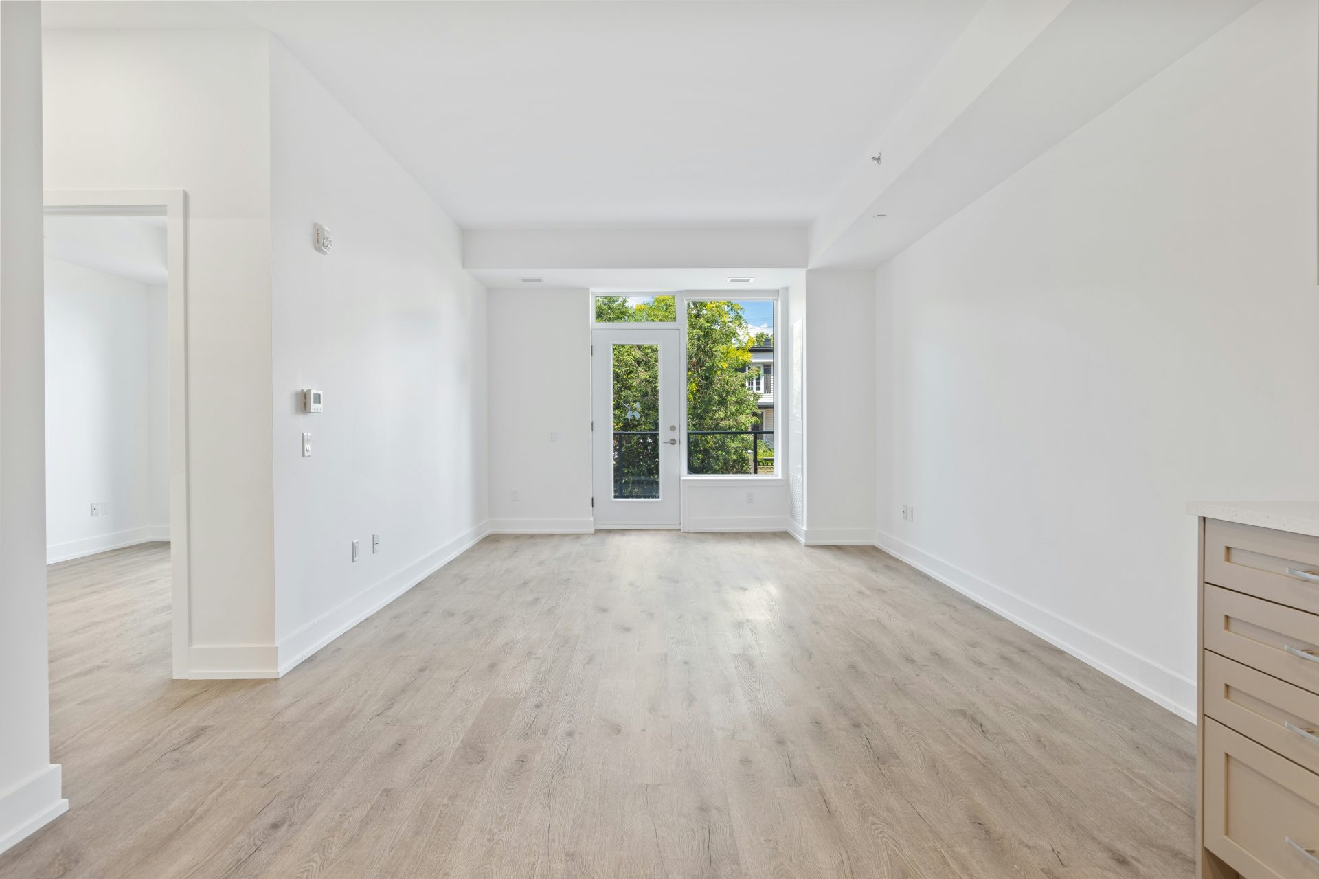 white wooden door on white painted wall